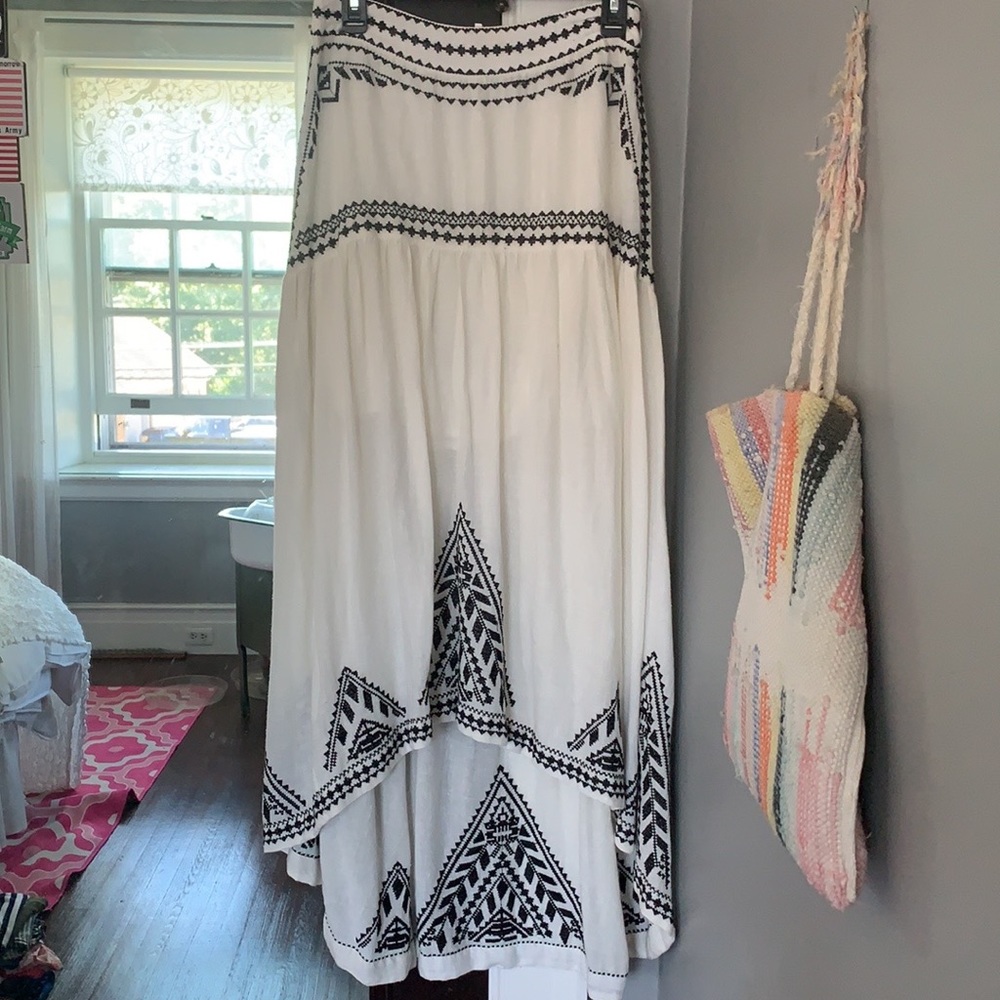 Free people Aztec high low maxi skirt